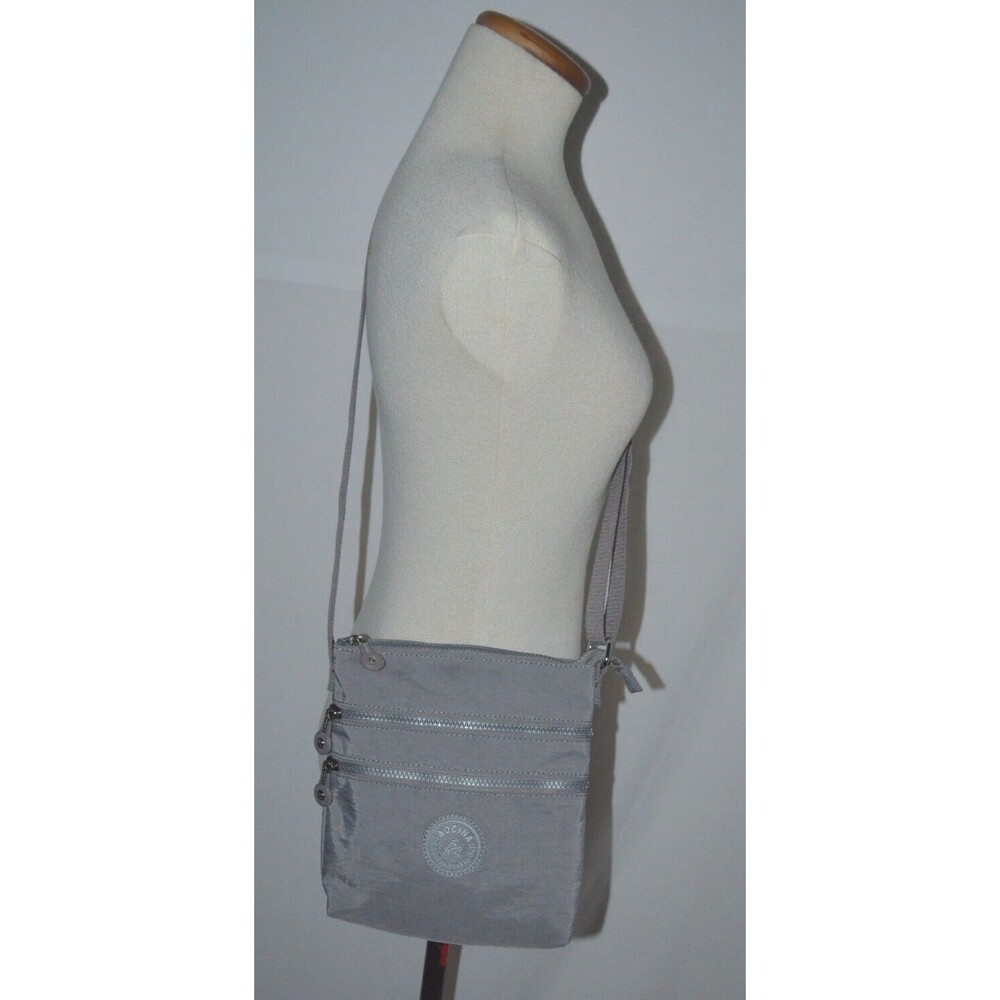 AOCINA 4 Zip Small Crossbody Bag Purse Beige Nylon Travel Day Trip Hike